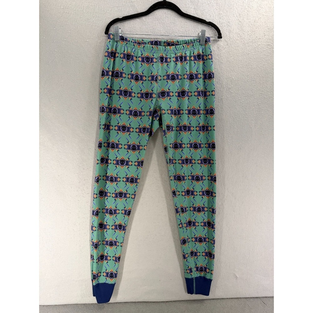 Hanna Anderson Wakanda Forever‎ Pajama Pants Womens M Green Purple Long John